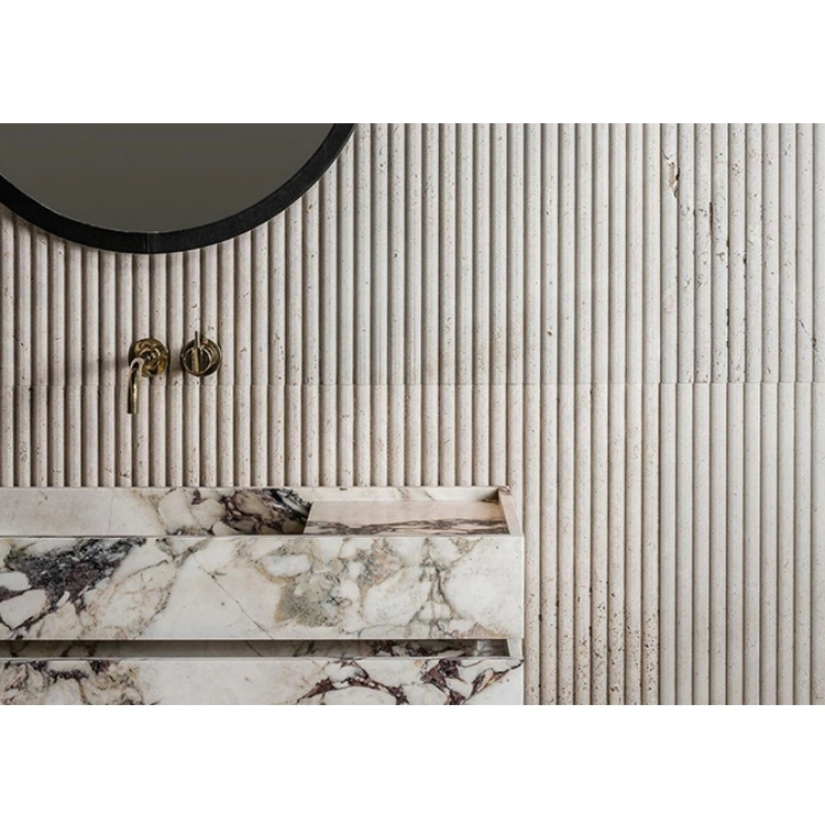 Curve Interior Marble Tile Flute Marble Panel Bamboo Wall Cladding Fluted Stone