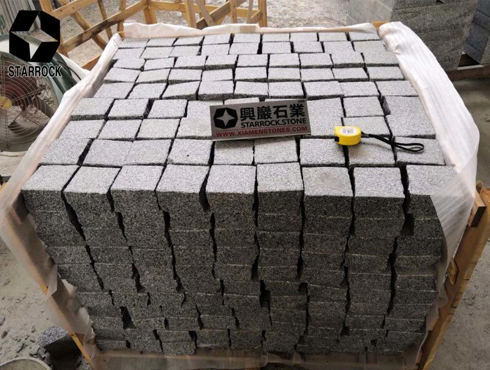 Cube Stone Natural Split China Grey Granite G654 Paver Cobblestone for Driveways